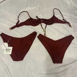Kulani Kinis Burgundy Bikini Size small top